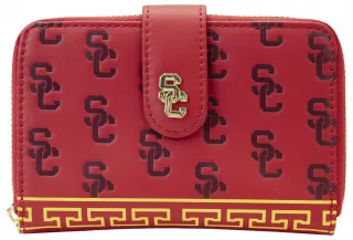 Portefeuille zippé USC Trojans Cardinal SC Interlock Logo Loungefly