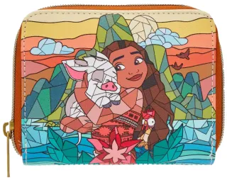 Portefeuille zippé Vaiana et ses Amis Vitrail Loungefly