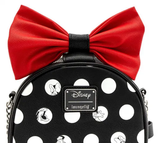 Sac à bandoulière à Pois Minnie Mouse avec Nœud Rouge Loungefly