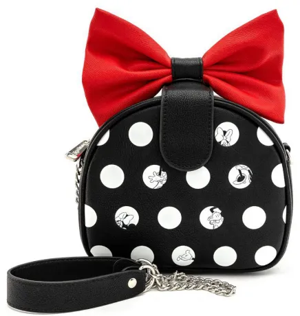 Sac à bandoulière à Pois Minnie Mouse avec Nœud Rouge Loungefly