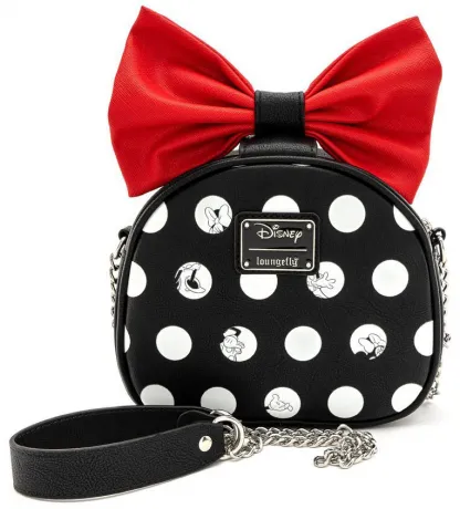 Sac à bandoulière à Pois Minnie Mouse avec Nœud Rouge Loungefly