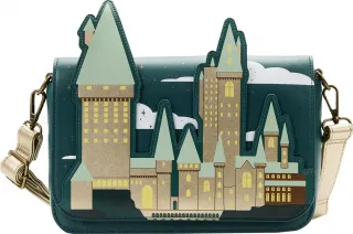 Sac à bandoulière avec poche Château Poudlard Doré Loungefly