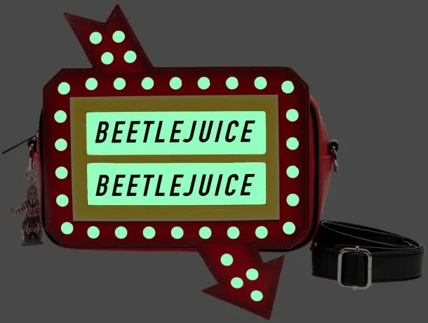 Sac à bandoulière Beetlejuice Graveyard Sign Glow Loungefly