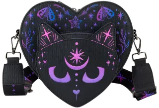 Sac à bandoulière Cœur Figural Chat Néon Loungefly