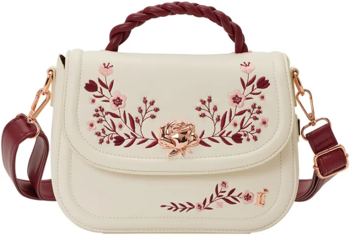 Sac à bandoulière Crème et fleurs rouges Loungefly