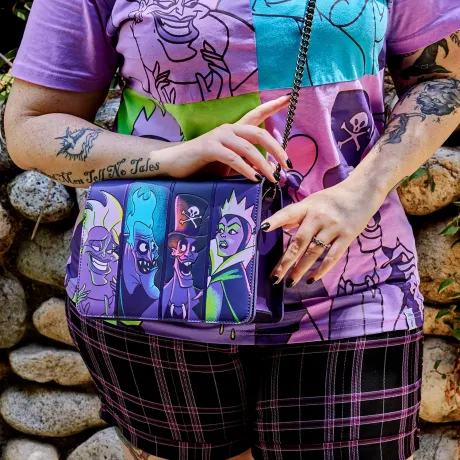 Sac à bandoulière Disney Villains dans le noir Loungefly