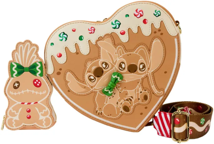 Sac à bandoulière en Cœur Angel &amp; Stitch pain d&#039;épices Parfumée Loungefly