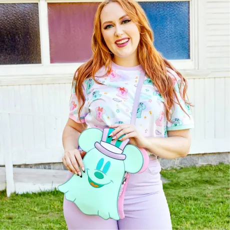 Sac à bandoulière Mickey et Minnie Mouse Fantôme Pastel Glow Loungefly