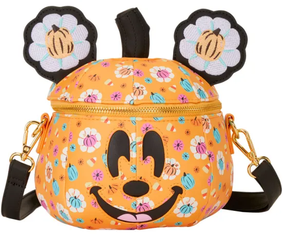 Sac à bandoulière Mickey Mouse Floral Citrouille Glow Figural Loungefly