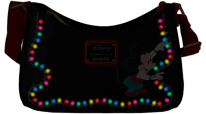 Sac à bandoulière Mickey &amp; ses Amis Décorations lumineuses de Noël Light Up Loungefly