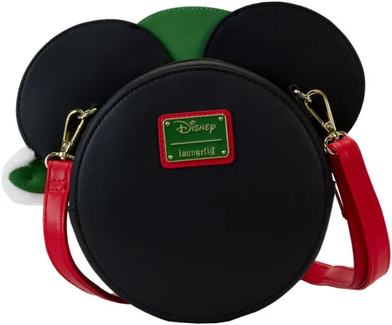 Sac à bandoulière Minnie Mouse Bonnet de Père Noël à pois matelassé Loungefly