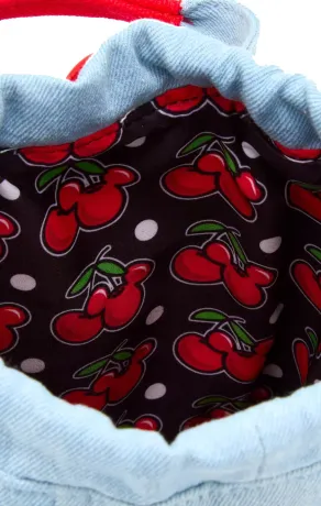 Sac à bandoulière pour Gourde Mickey Mouse Cerises Denim Loungefly