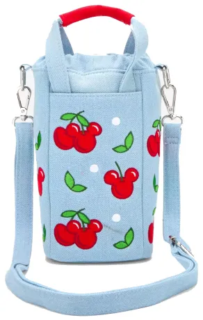 Sac à bandoulière pour Gourde Mickey Mouse Cerises Denim Loungefly