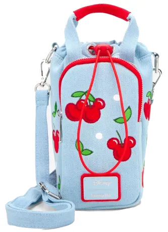 Sac à bandoulière pour Gourde Mickey Mouse Cerises Denim Loungefly