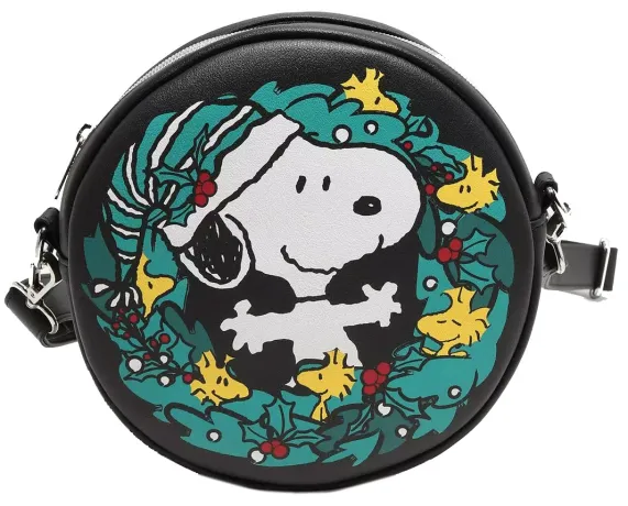 Sac à bandoulière Snoopy Couronne de Noël Loungefly