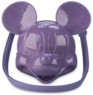 Sac à bandoulière Tête Mickey Mouse Figural Violet Pailleté Loungefly