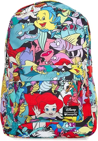 Sac à dos Personnages Ariel en Tissu Impression Intégrale Loungefly