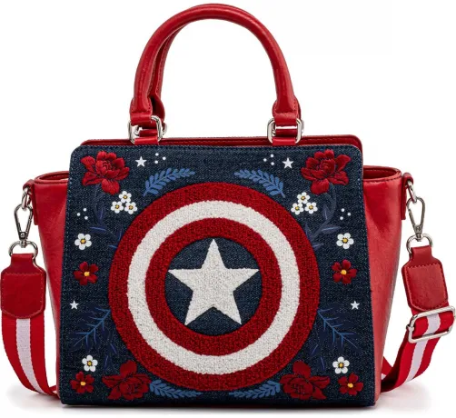 Sac à main Captain America Bouclier Floral 80ème Anniversaire Loungefly