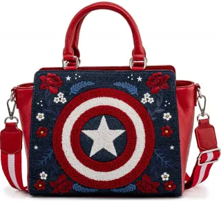 Sac à main Captain America Bouclier Floral 80ème Anniversaire Loungefly
