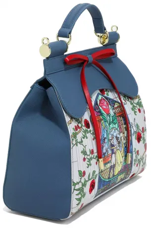 Sac à main La Belle et la Bête Vitrail Rose Loungefly