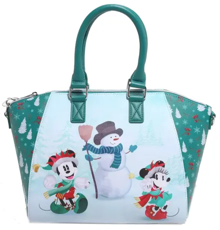 Sac à main Mickey Mouse &amp; Minnie Mouse Bonhomme de Neige Loungefly