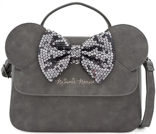 Sac à main Minnie Mouse Gris avec Nœud Sequin Loungefly