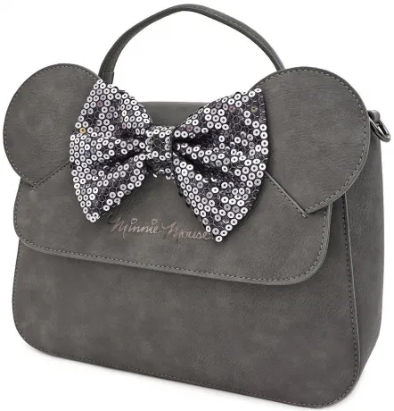 Sac à main Minnie Mouse Gris avec Nœud Sequin Loungefly