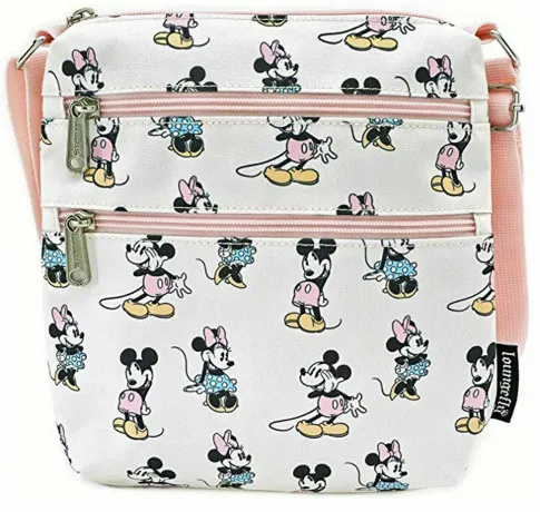 Sacoche Nylon Mickey et Minnie Mouse Impression Intégrale Loungefly