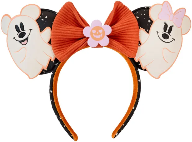 Serre-tête Mickey &amp; Minnie Floral Fantôme Glow Loungefly