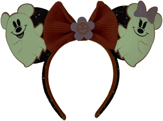 Serre-tête Mickey &amp; Minnie Floral Fantôme Glow Loungefly