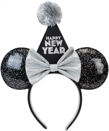 Serre-tête Minnie Mouse Bonne Année Paillettes Noires Loungefly