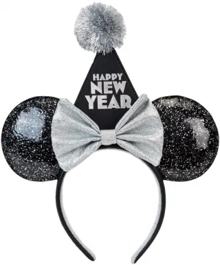 Serre-tête Minnie Mouse Bonne Année Paillettes Noires Loungefly