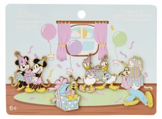 Ensemble de 4 Pins Mickey Mouse et ses amis Fête d&#039;Anniversaire Loungefly