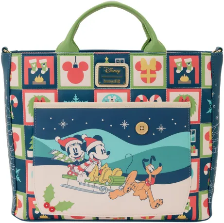 Tote Bag Convertible Mickey &amp; ses Amis Noël Loungefly