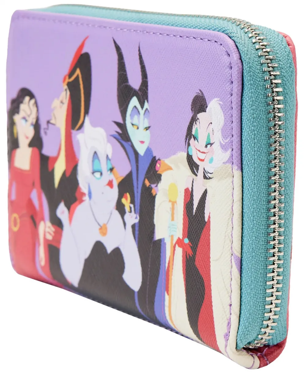 Disney Villains Color Block Zip Around Wallet Loungefly