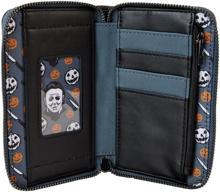 Halloween Michael Myers Mask Cosplay Zip Around Wallet Loungefly