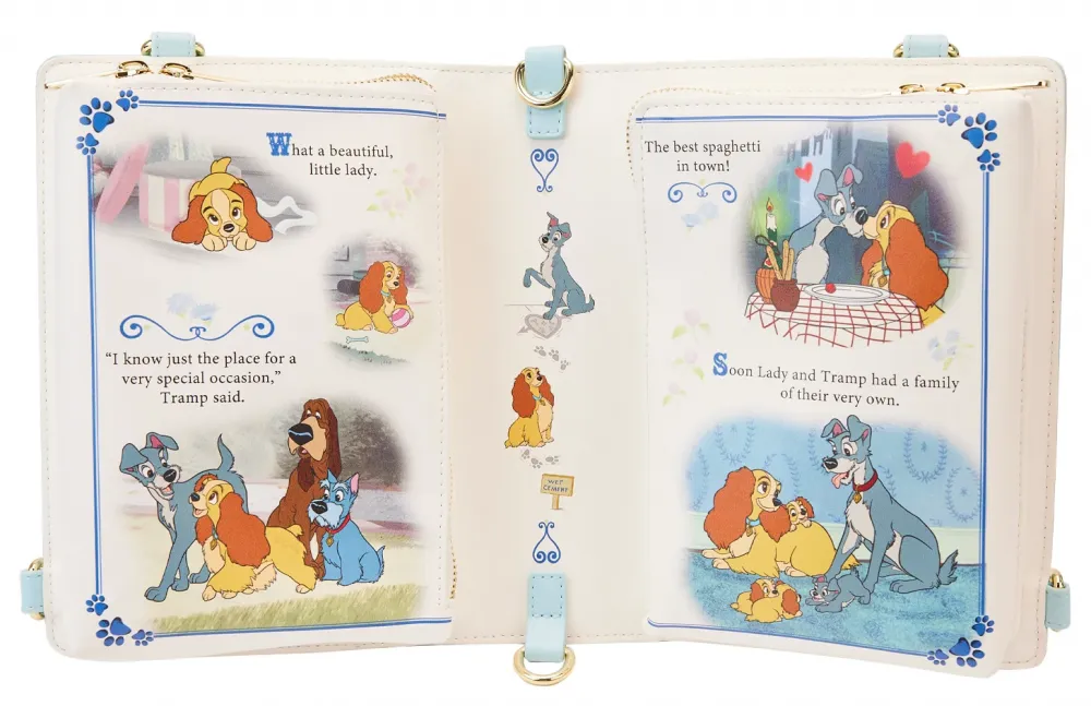 Lady and the Tramp Book Convertible Crossbody Bag Loungefly