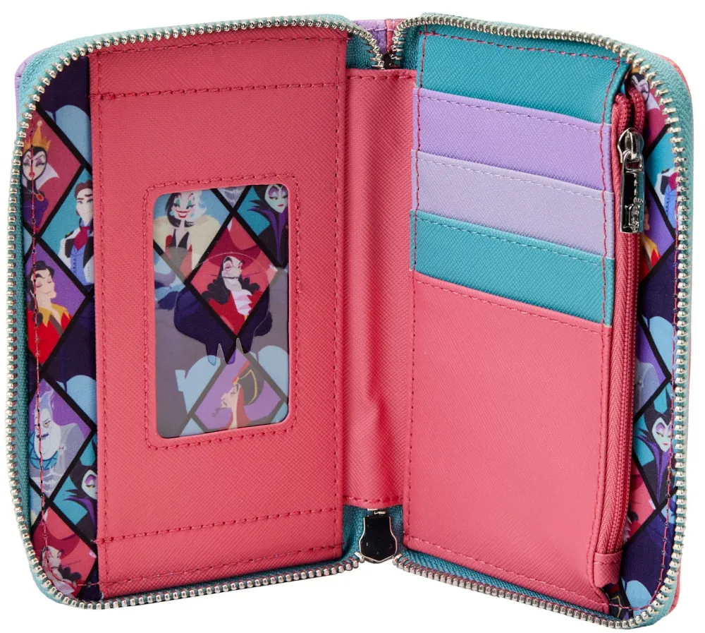 Disney Villains Color Block Zip Around Wallet Loungefly