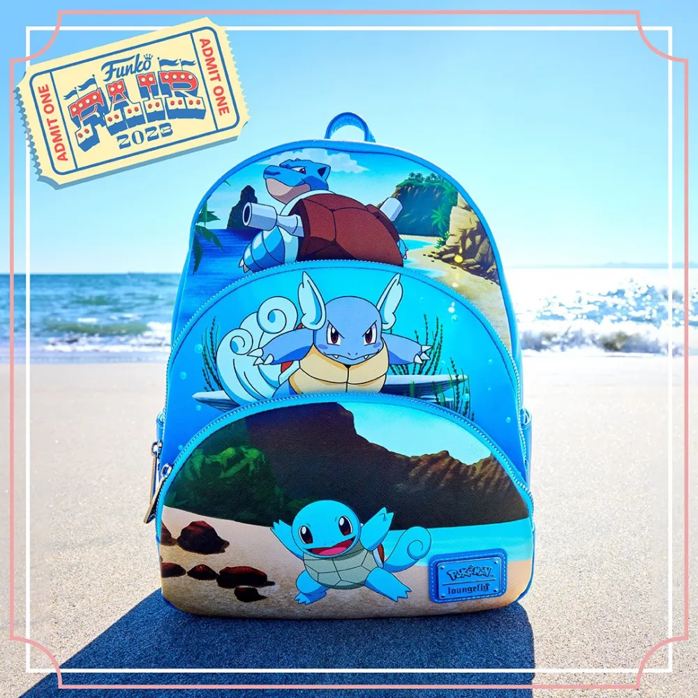 Loungefly Pokemon Squirtle Evolution Triple Pocket Backpack