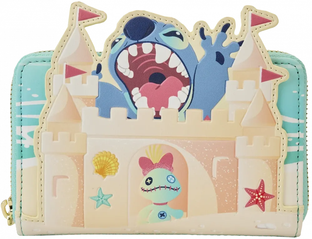 Lilo & Stitch Sandcastle Beach Surprise Zip Around Wallet Loungefly