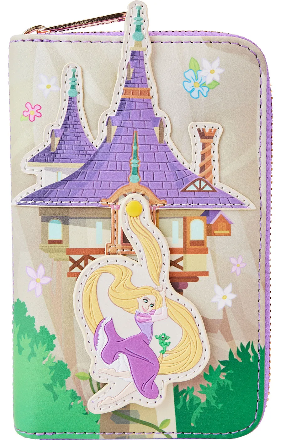 Tangled Rapunzel Swinging From Tower Zip Around Wallet Loungefly