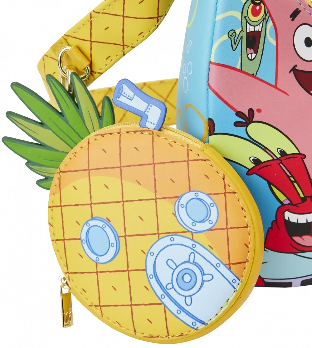 SpongeBob Squarepants Group Shot Crossbody Bag Loungefly