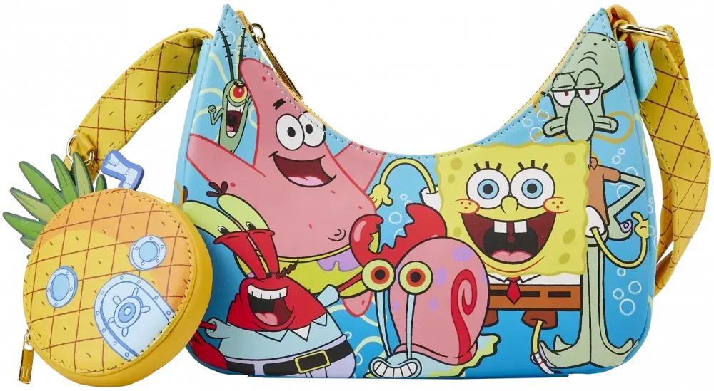 SpongeBob Squarepants Group Shot Crossbody Bag Loungefly