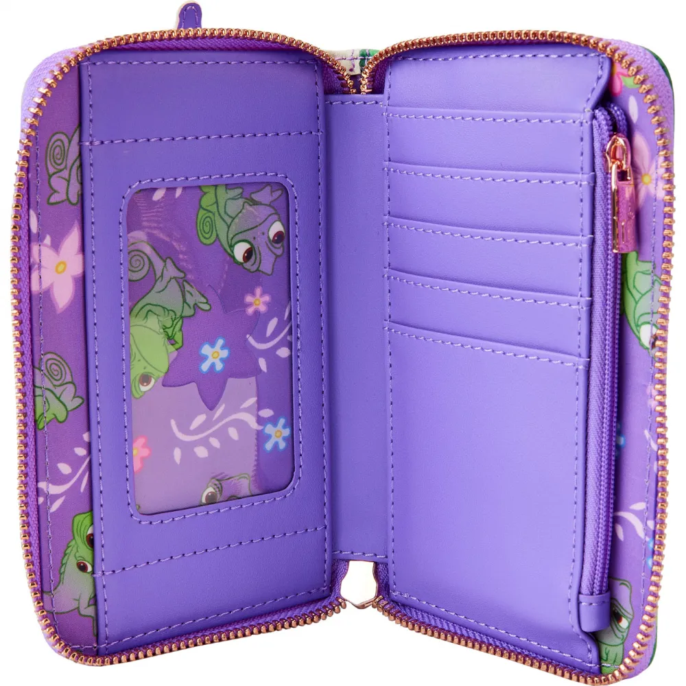 Tangled Rapunzel Swinging From Tower Zip Around Wallet Loungefly