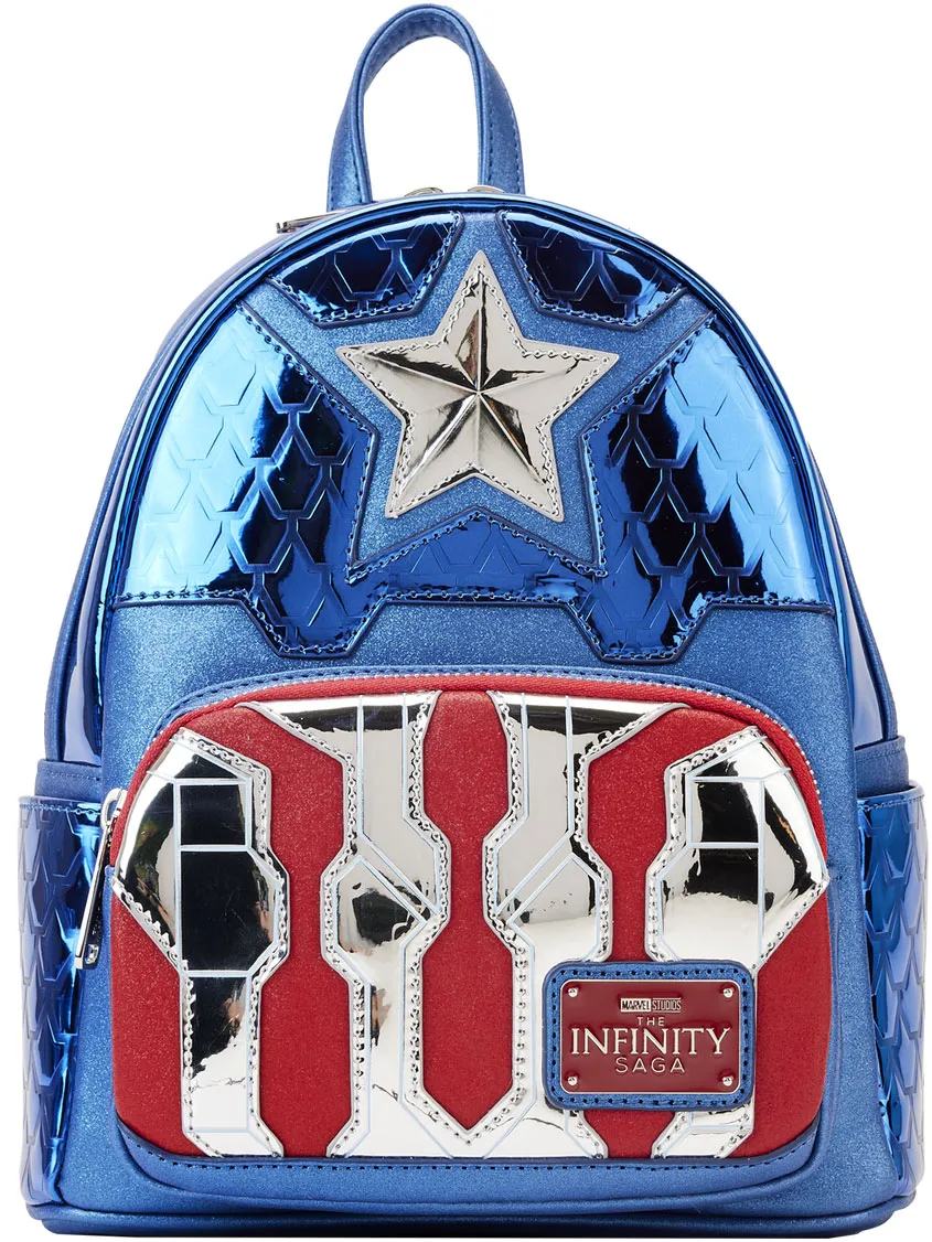 Captain America Cosplay Metallic Mini Backpack Loungefly