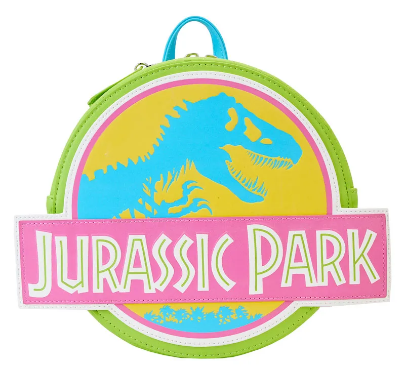 Jurassic Park Logo Neon 30th Anniversary Glow Mini Backpack Loungefly
