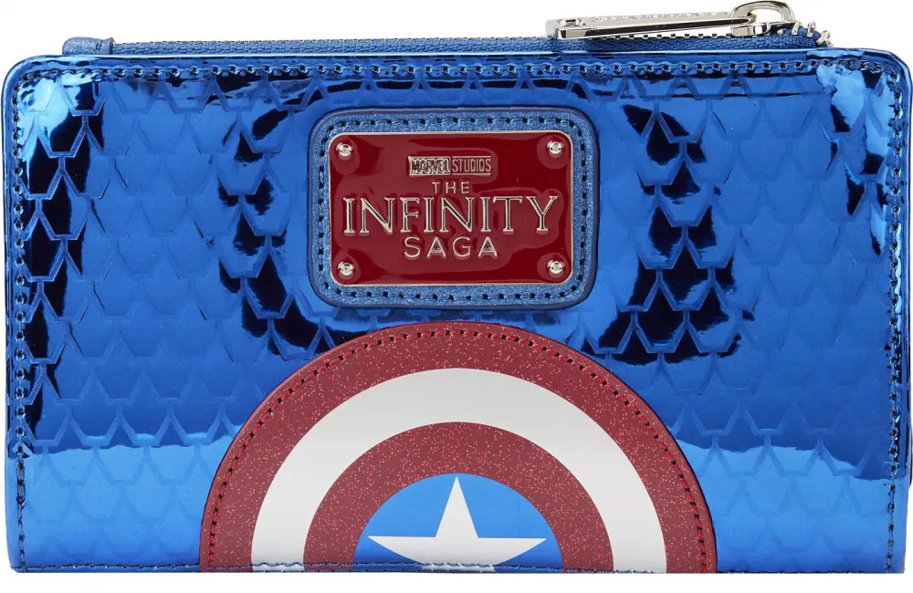 Captain America Cosplay Metallic Flap Wallet Loungefly