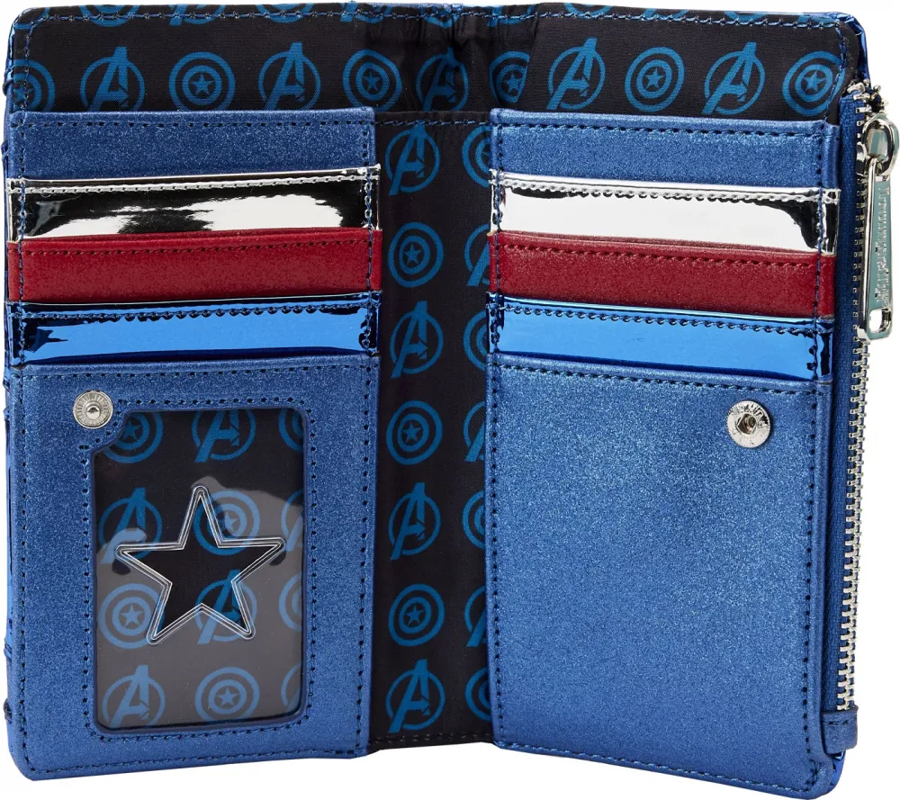 Captain America Cosplay Metallic Flap Wallet Loungefly