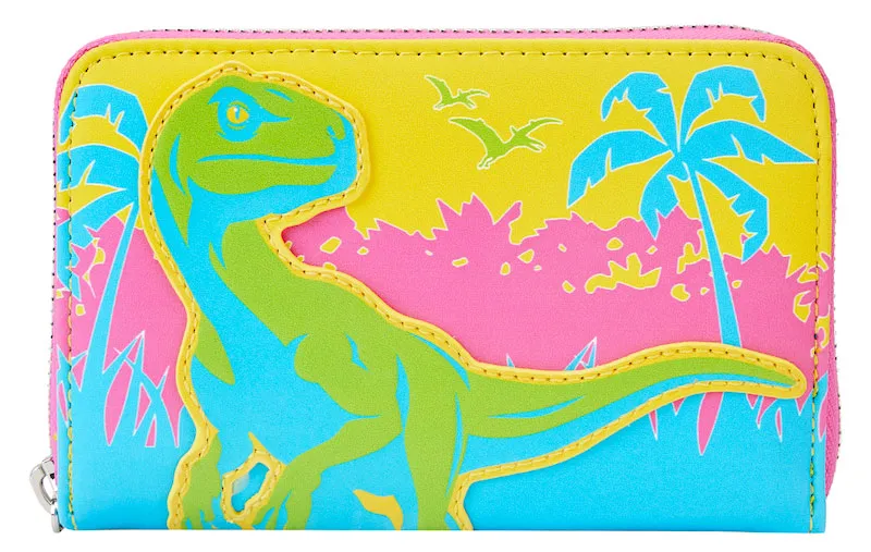 Jurassic Park Neon 30th Anniversary Zip Around Wallet Loungefly