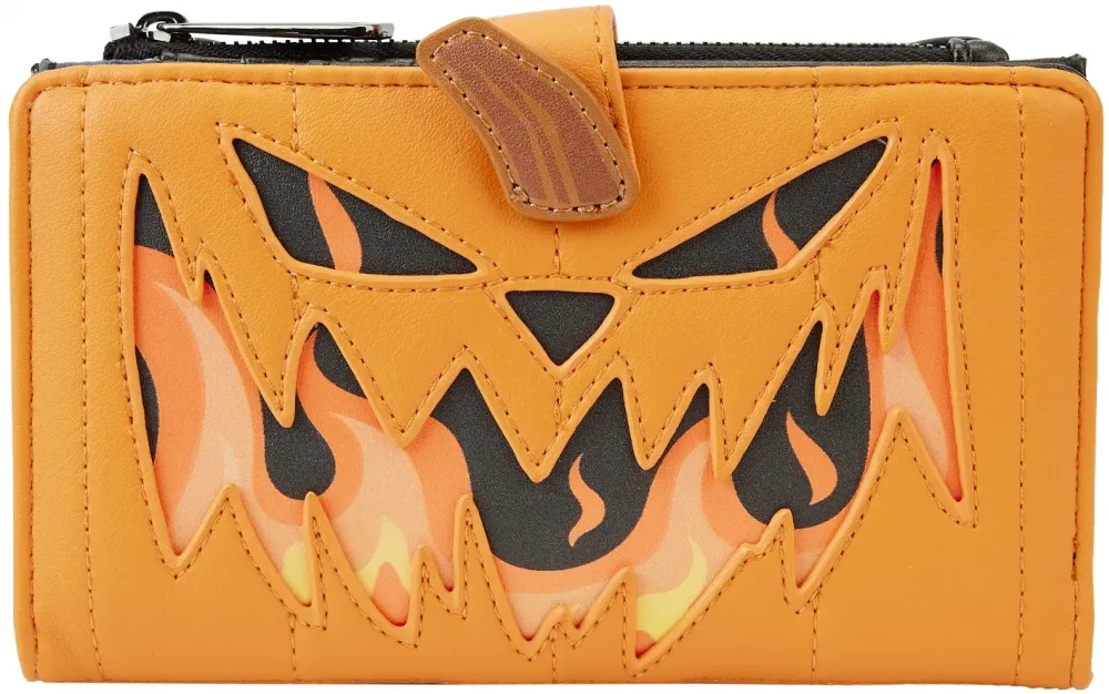 The Nightmare Before Christmas Jack Skellington Light Up Pumpkin Head Flap Wallet Loungefly